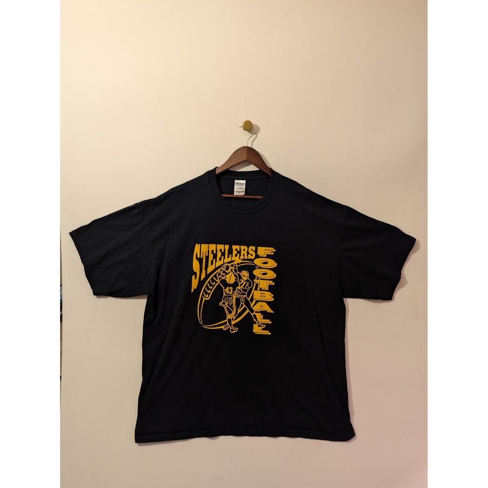 Steelers Football Graphic Tee Mens 2XL Black Excellent Sportswear NFL